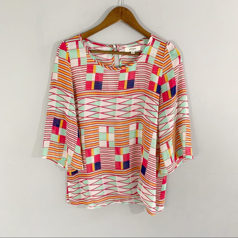 Umgee Geometric Blouse Small